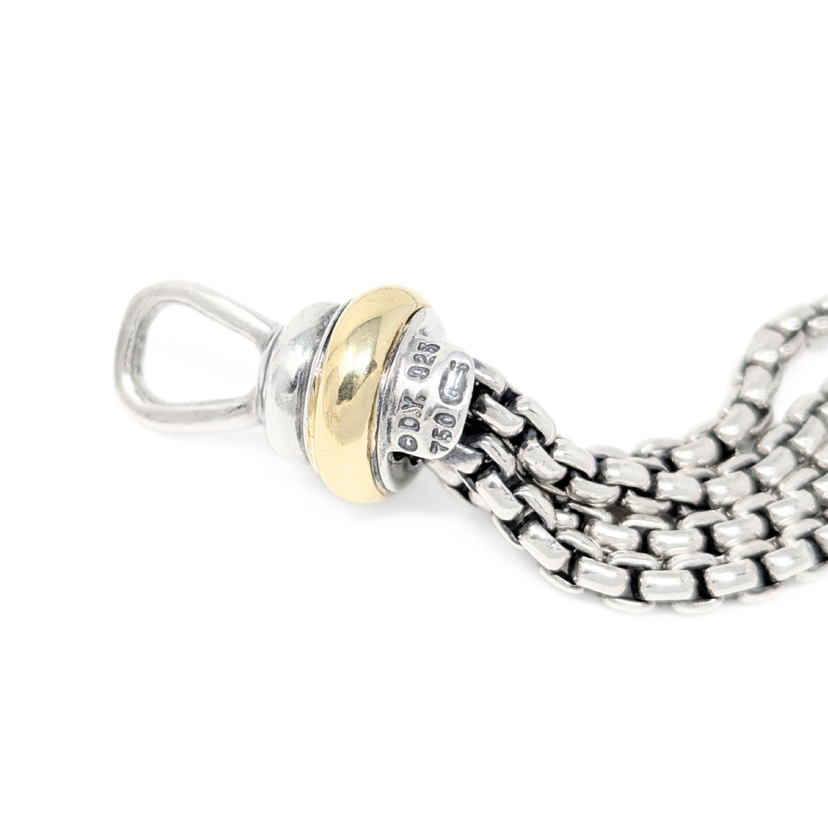 David Yurman 18K/.925 Pavé Diamond Ball 4-Strand 17” Necklace