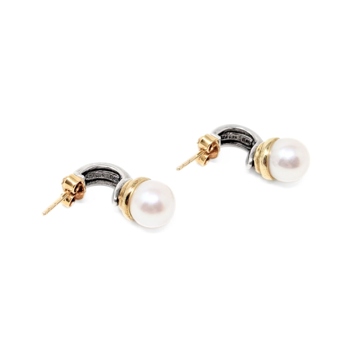 David Yurman 14K/.925 Hampton Pearl Cable Drop Earrings