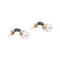 David Yurman 14K/.925 Hampton Pearl Cable Drop Earrings