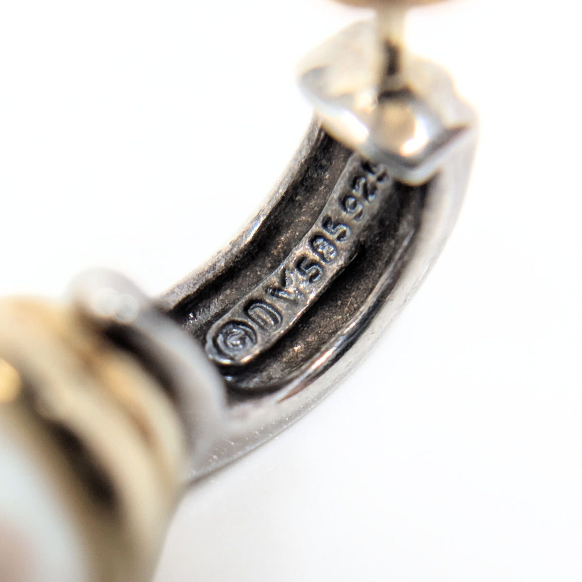 David Yurman 14K/.925 Hampton Pearl Cable Drop Earrings