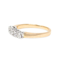 Vintage 14K Gold 5-Diamond Anniversary Ring - Size 7.5
