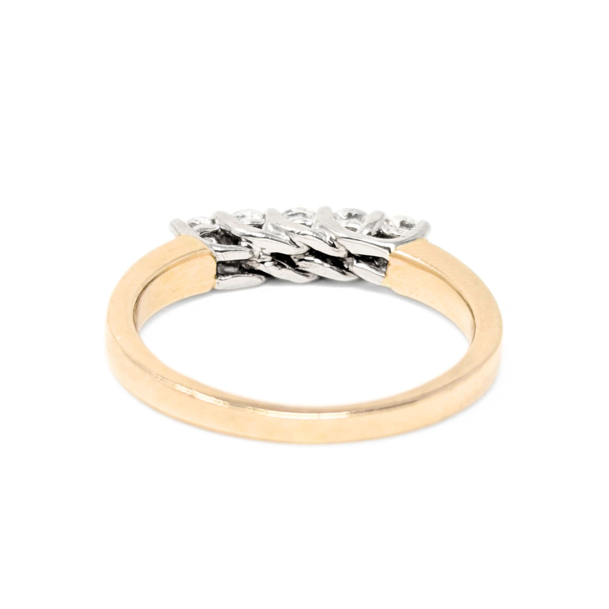 Vintage 14K Gold 5-Diamond Anniversary Ring - Size 7.5