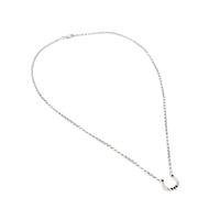 Italian 13K/14K White Gold Diamond & Blue Sapphire 19” Horseshoe Necklace