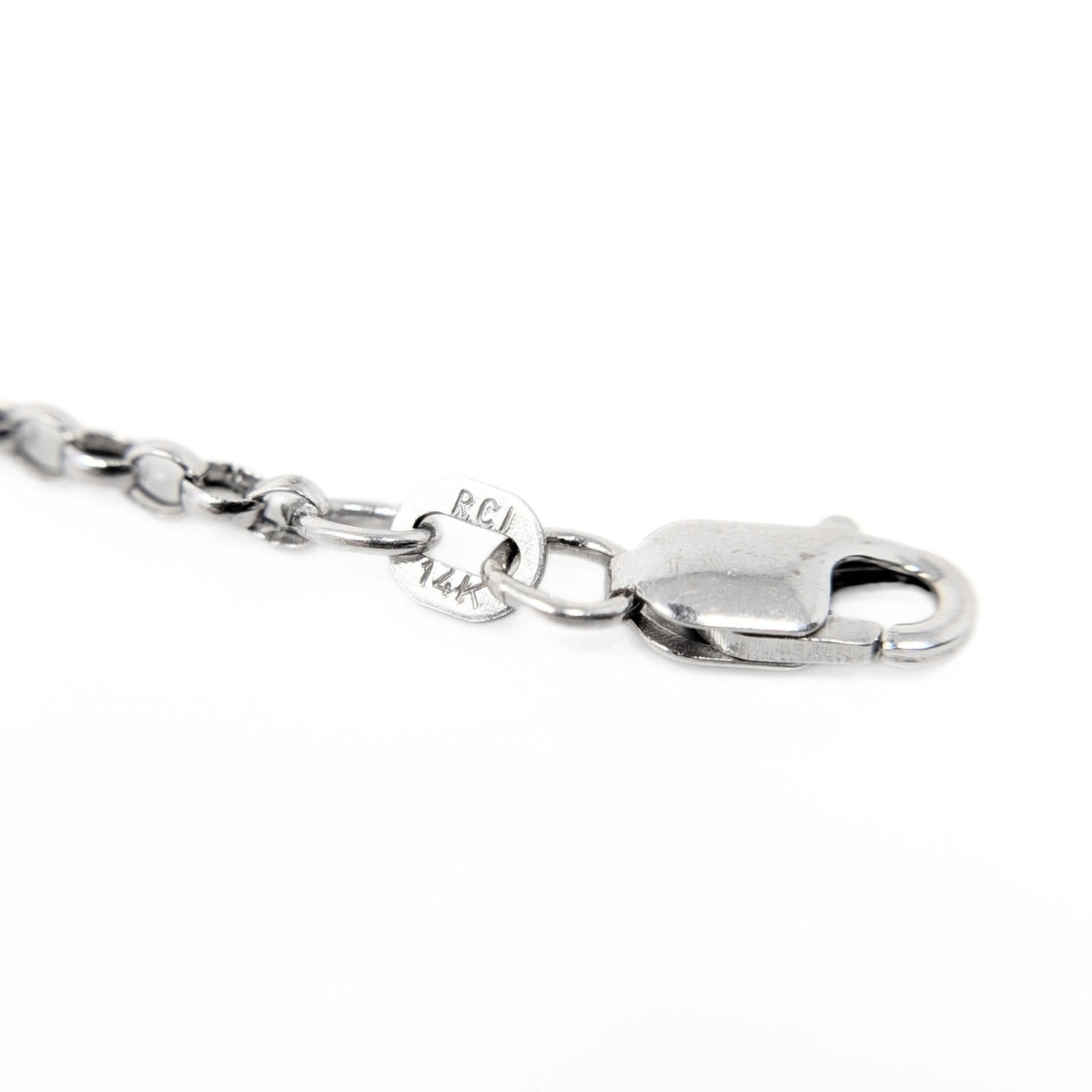 Italian 13K/14K White Gold Diamond & Blue Sapphire 19” Horseshoe Necklace