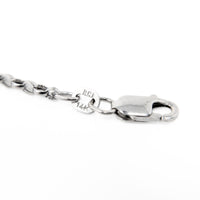 Italian 13K/14K White Gold Diamond & Blue Sapphire 19” Horseshoe Necklace