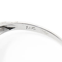 Antique 17K White Gold, Emerald, & Diamond Filigree Ring - Size 6.75