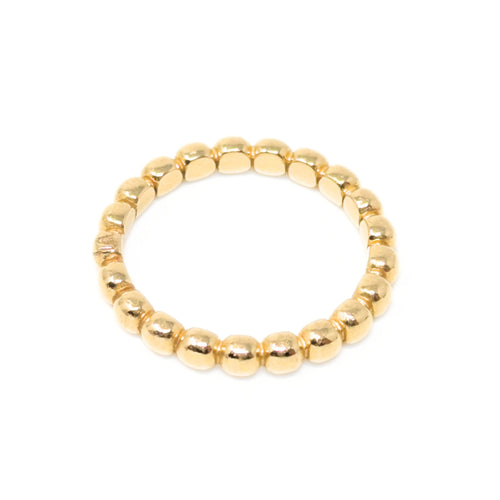 Tiffany & Co 18K Gold Ziegfeld Beaded Stacking Ring - Size 6