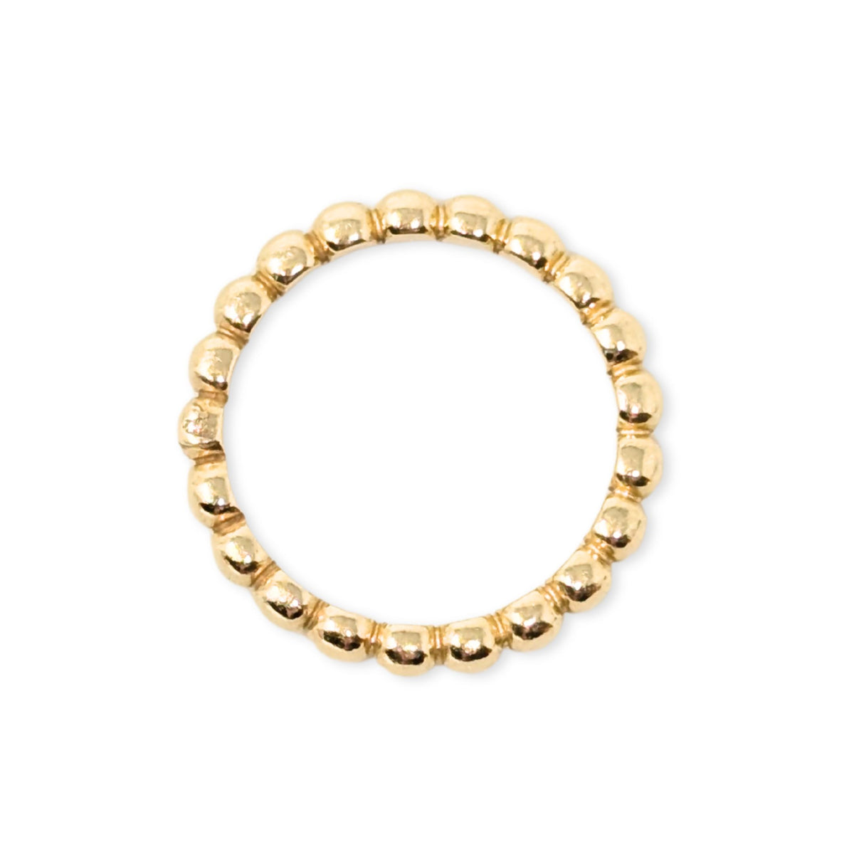 Tiffany & Co 18K Gold Ziegfeld Beaded Stacking Ring - Size 6