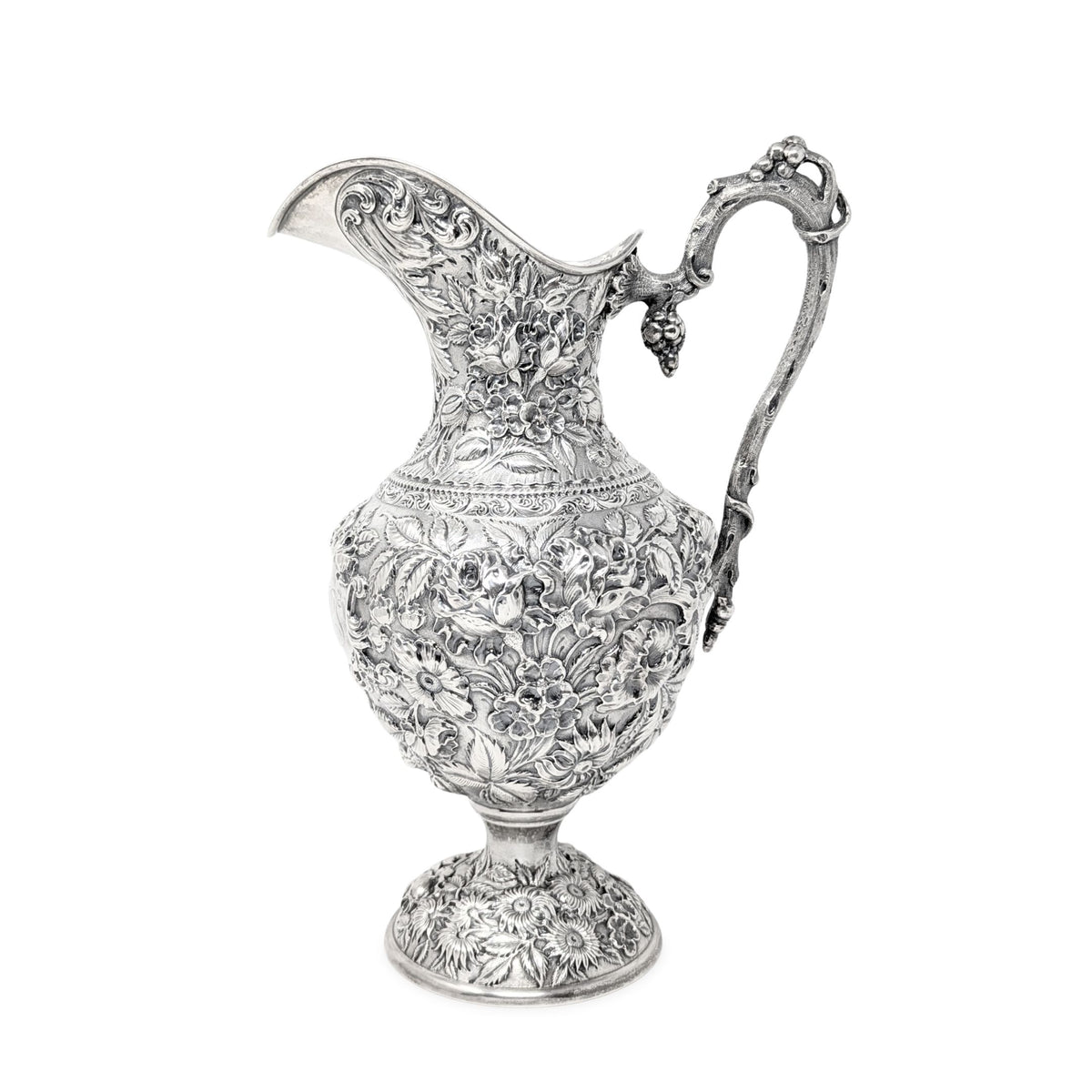 The Schofield Company "Baltimore Rose" Sterling Silver Repoussé Ewer