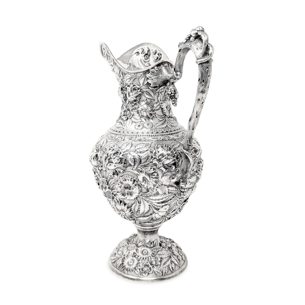 The Schofield Company "Baltimore Rose" Sterling Silver Repoussé Ewer