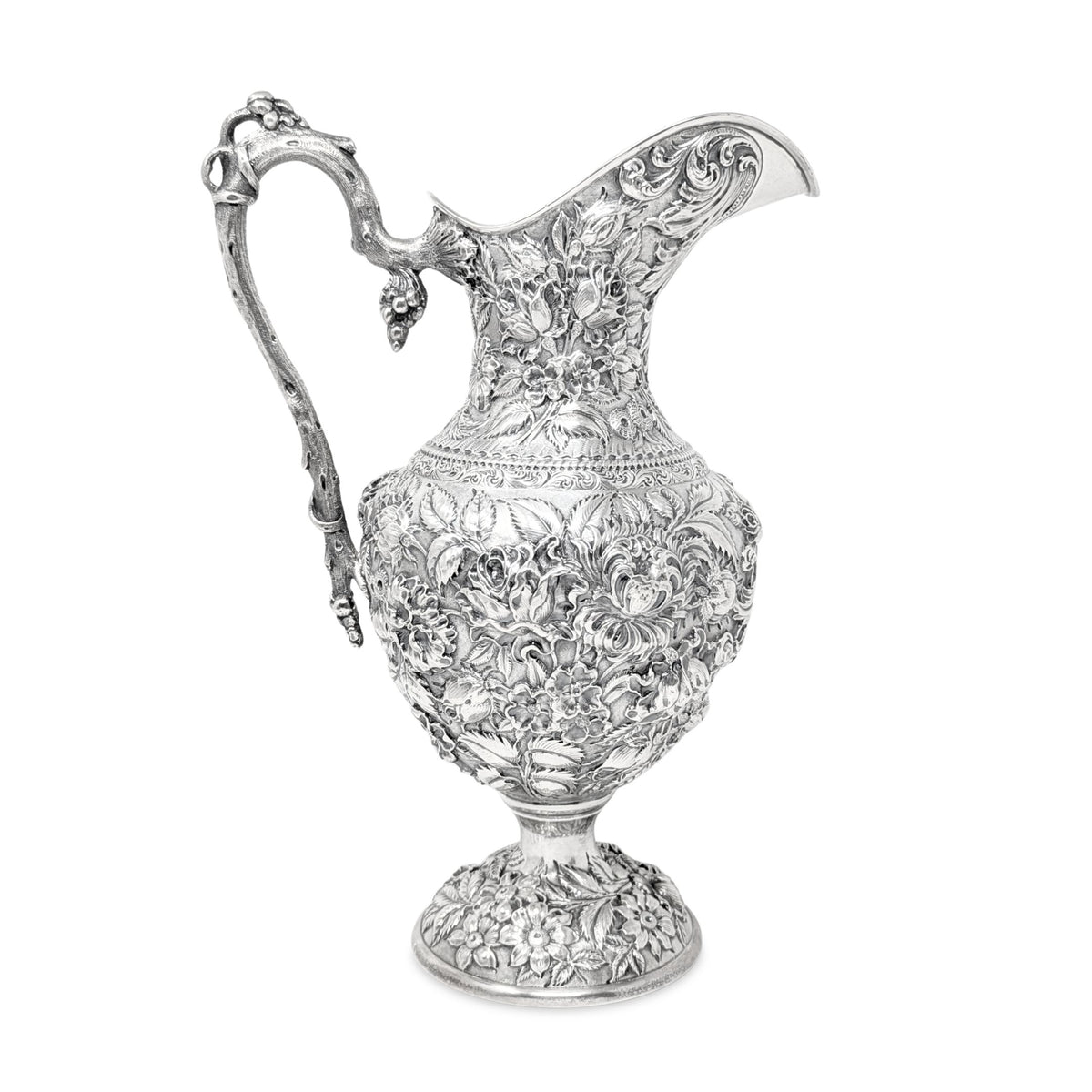 The Schofield Company "Baltimore Rose" Sterling Silver Repoussé Ewer