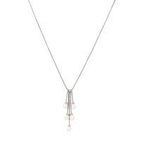 Lucas Lameth Sterling Silver & Pearl 18"-20" Lariat/Drop Necklace