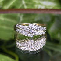 Keepsake 13K Gold 27 Diamond Triple Wrap Ring - Size 8.25