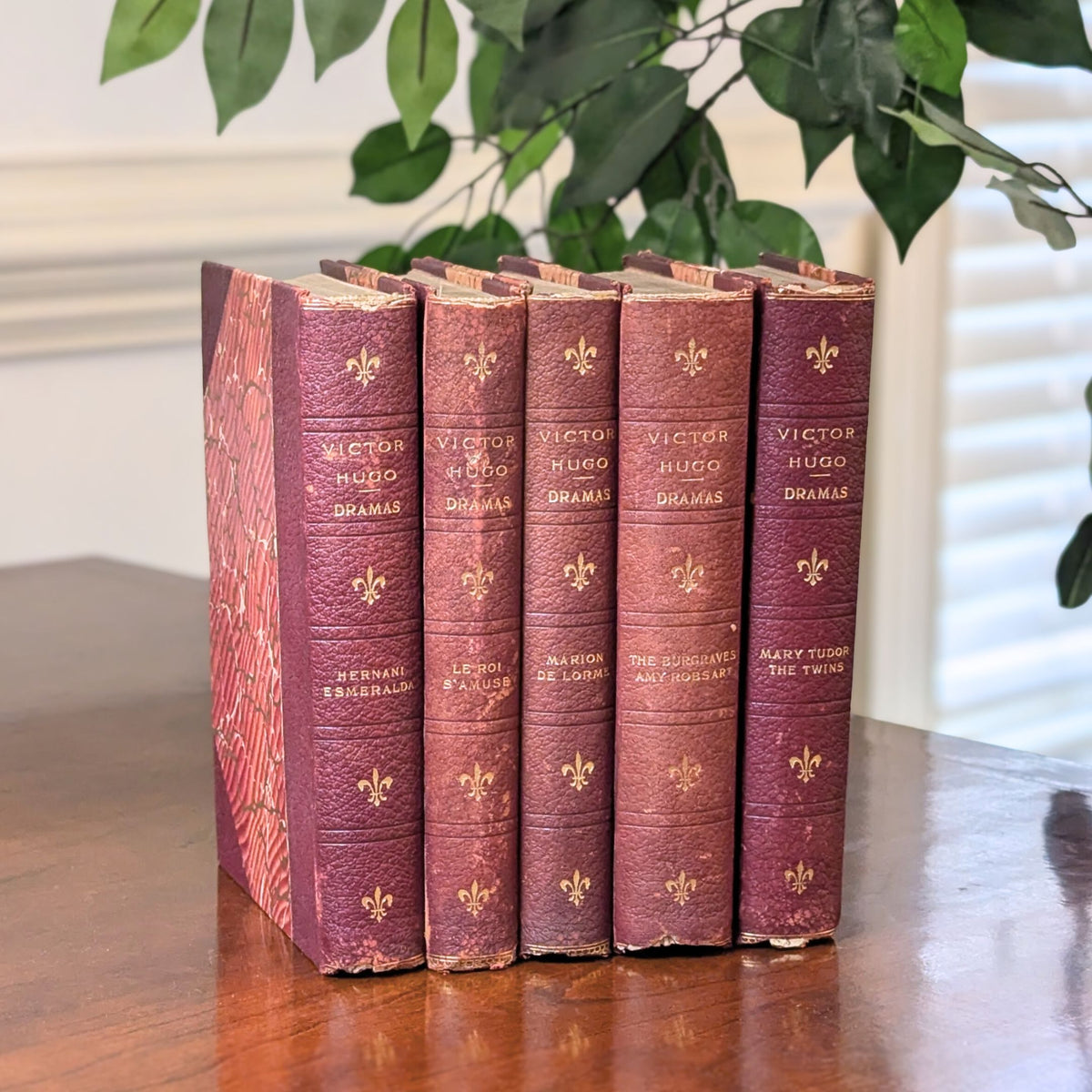 George Barrie & Son "The Dramas of Victor Hugo" 5-Volume Book Set, 1895
