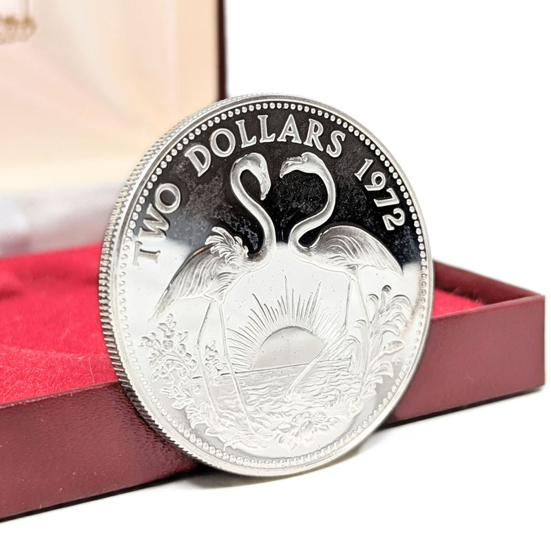 1972 The Bahamas Elizabeth II Flamingo $2 Silver Proof