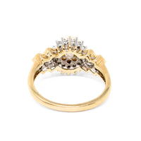 10K Gold Pearl & Diamond Halo Ring - Size 7.25