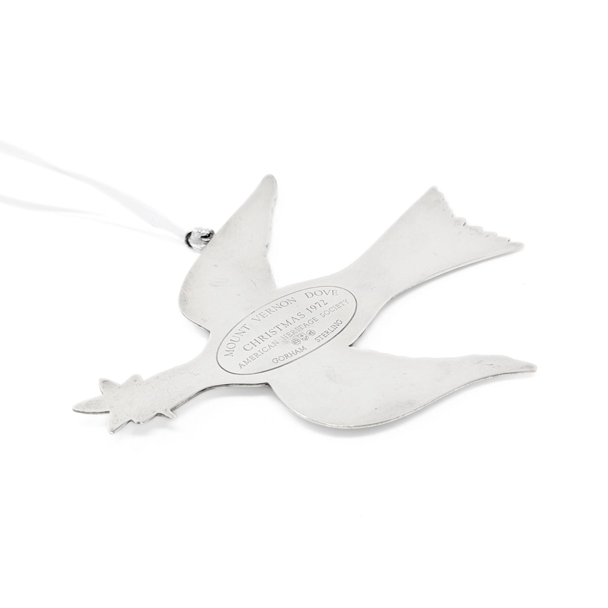 Gorham 1972 Mount Vernon Dove Christmas Ornament
