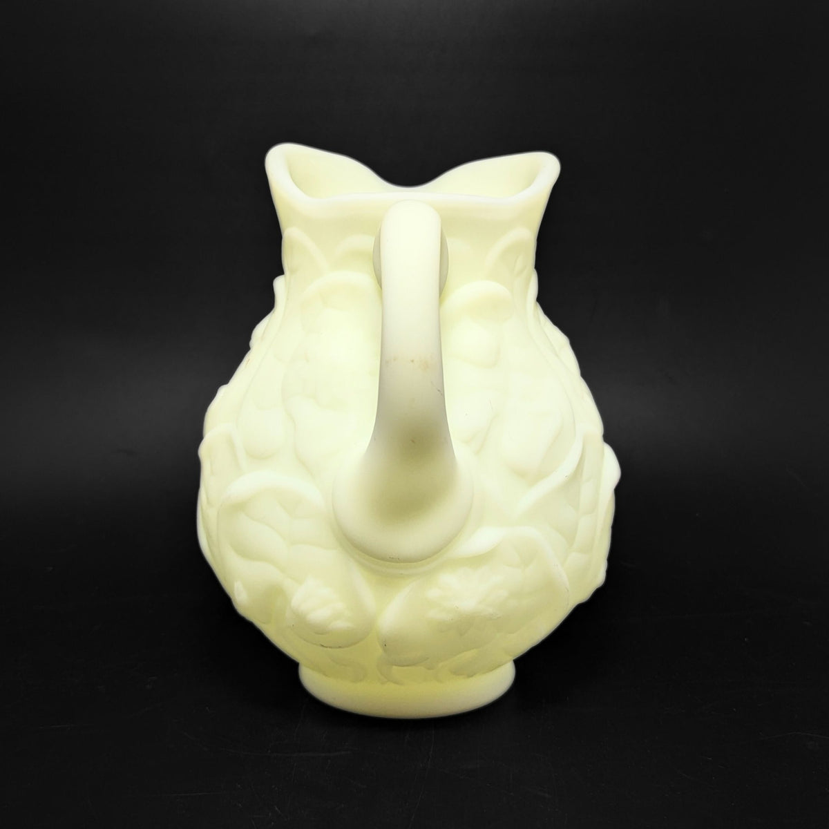 Fenton "Water Lily" Uranium Custard Glass Pitcher