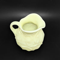 Fenton "Water Lily" Uranium Custard Glass Pitcher
