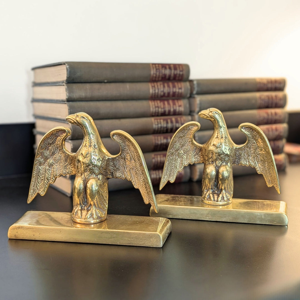 Virginia Metalcrafters Federal Eagle Polished Brass Bookends (Pair)