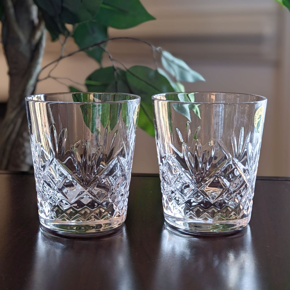 Waterford "Woodmont" Crystal Tumblers/Whiskey Glasses (Pair)