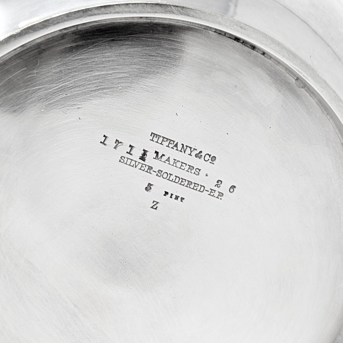 Tiffany & Co. Silver Plate "B" Monogrammed Water Pitcher