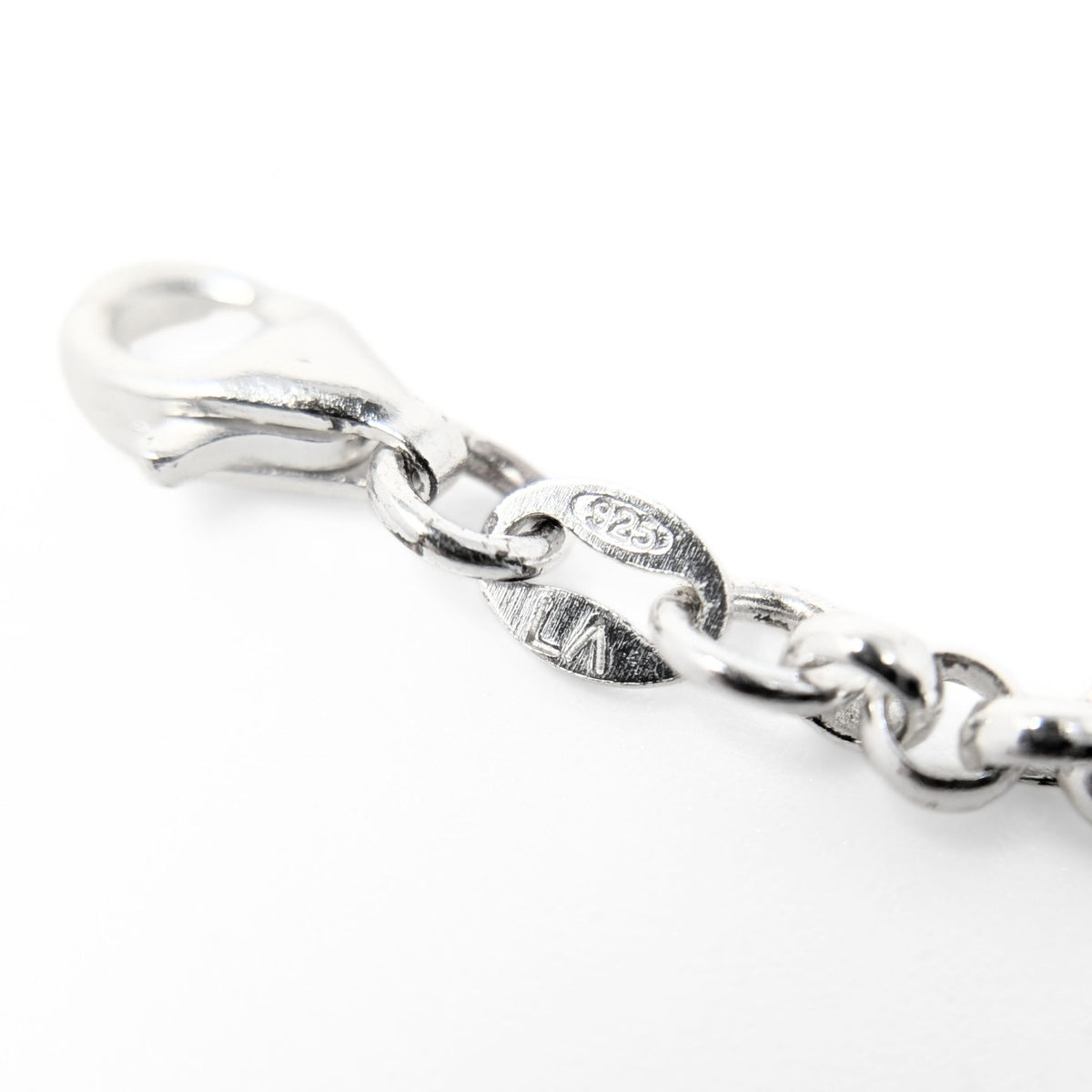 Sterling Silver 7.5" Moon & Stars Love Charm Bracelet