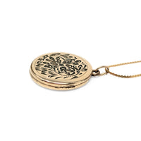 Binder/Bliss Bros Antique Gold Filled Monogrammed Photo Locket Necklace