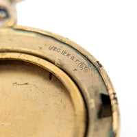 Binder/Bliss Bros Antique Gold Filled Monogrammed Photo Locket Necklace