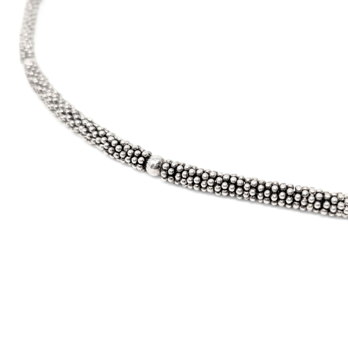 Signed Sterling Silver 17" Beaded Necklace