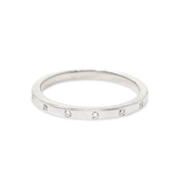 Vintage 14K White Gold 7 Diamond Wedding Band - Size 5.75