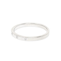 Vintage 14K White Gold 7 Diamond Wedding Band - Size 5.75