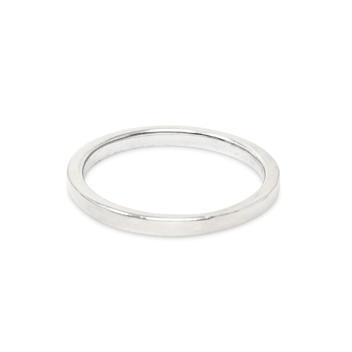 Vintage 14K White Gold 7 Diamond Wedding Band - Size 5.75
