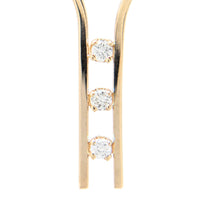 B.A.B. Vintage 14K Gold Y-Bar 3-Diamond Drop Necklace