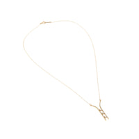 B.A.B. Vintage 14K Gold Y-Bar 3-Diamond Drop Necklace