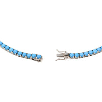 D’Joy Sterling Silver Sleeping Beauty Turquoise 18" Tennis Necklace