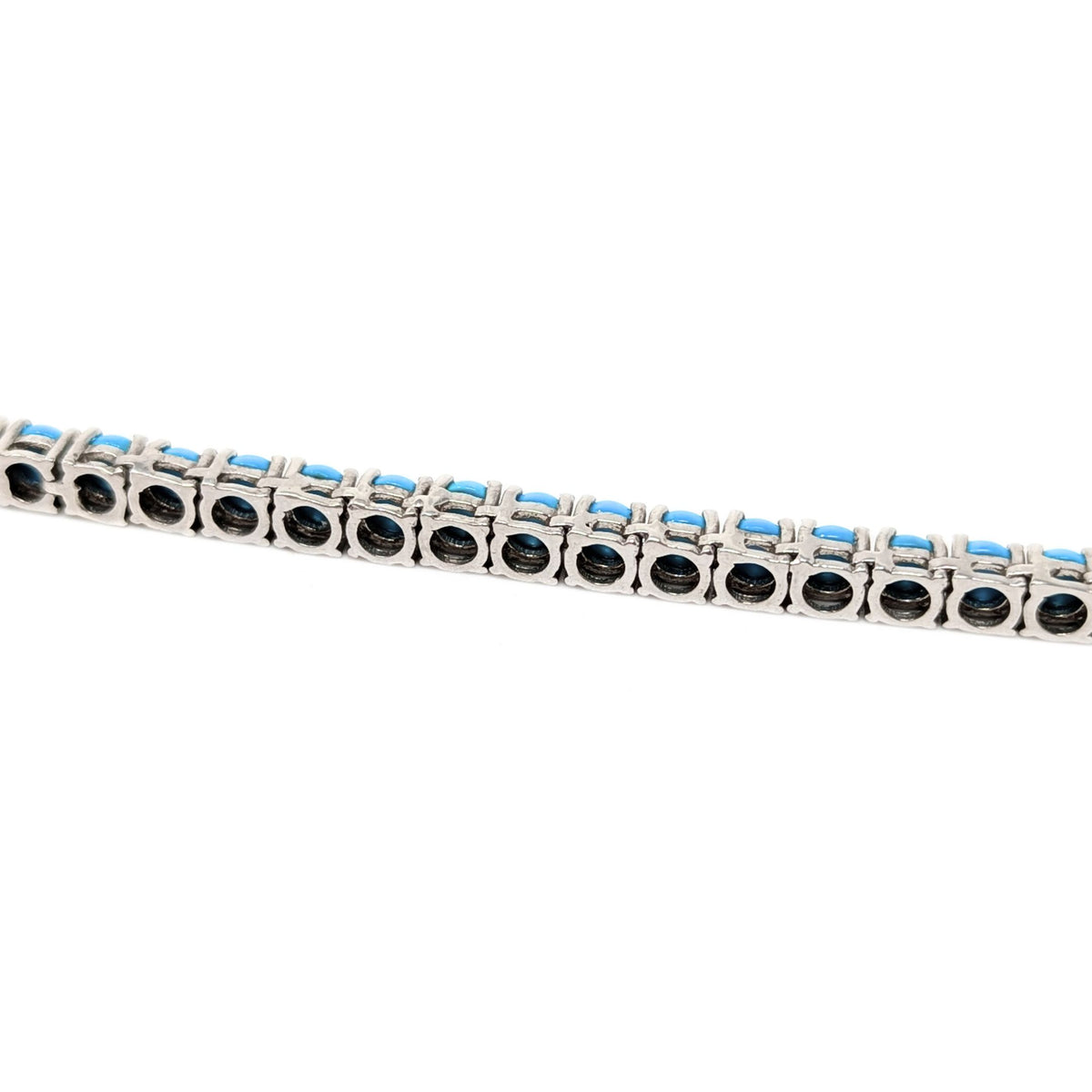 D’Joy Sterling Silver Sleeping Beauty Turquoise 18" Tennis Necklace