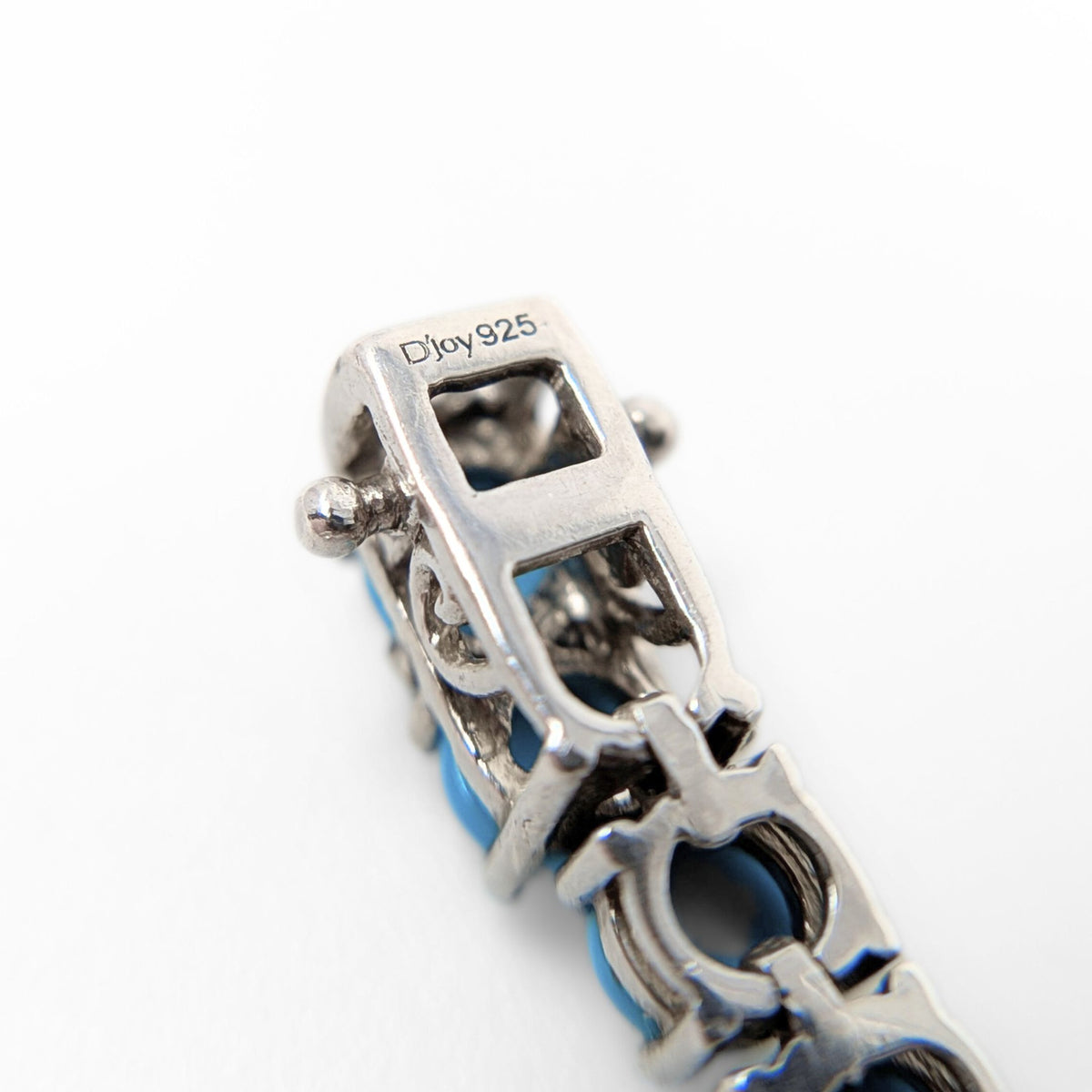 D’Joy Sterling Silver Sleeping Beauty Turquoise 18" Tennis Necklace