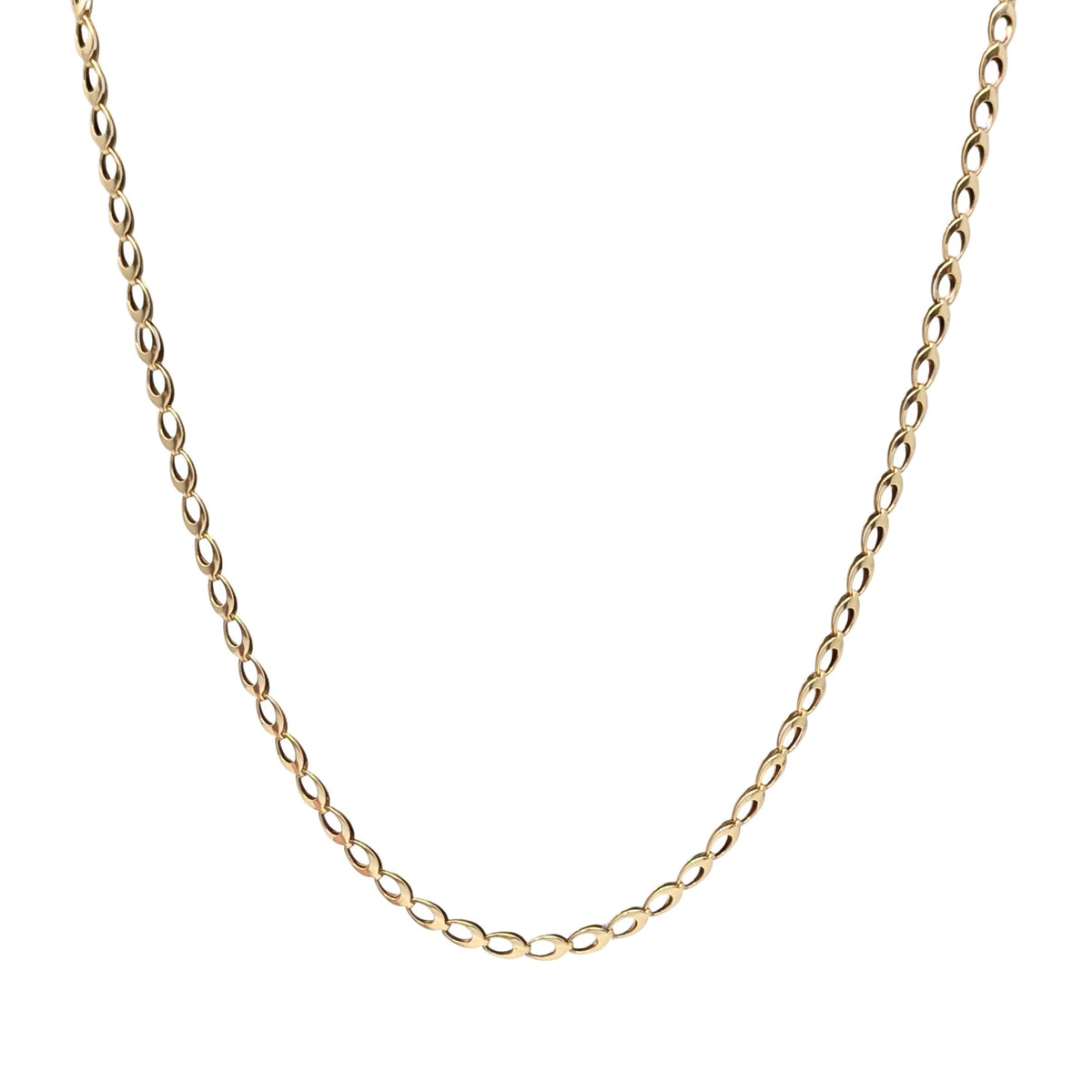 14K Gold Italian 4.3mm Fancy Oval Link 21” Chain Necklace