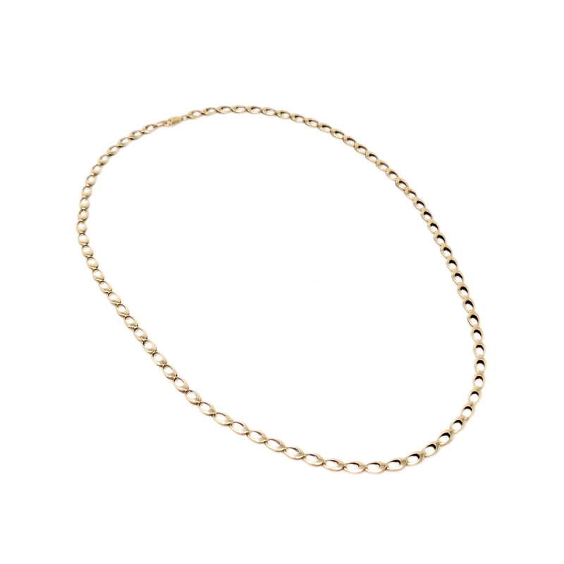 14K Gold Italian 4.3mm Fancy Oval Link 21” Chain Necklace
