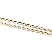14K Gold Italian 4.3mm Fancy Oval Link 21” Chain Necklace