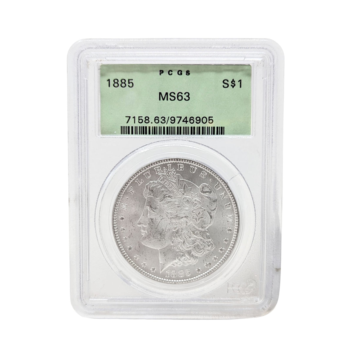 1885 PCGS MS63 Morgan Silver Dollar (Old Green Holder)