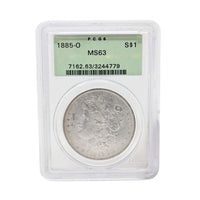 1885-O PCGS MS63 Morgan Silver Dollar (Old Green Holder)