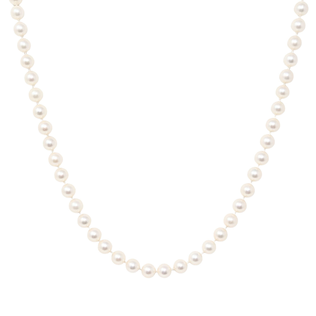 Vintage 18K Gold 20" 6.5mm Pearl Necklace