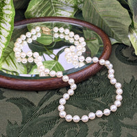 Vintage 18K Gold 20" 6.5mm Pearl Necklace