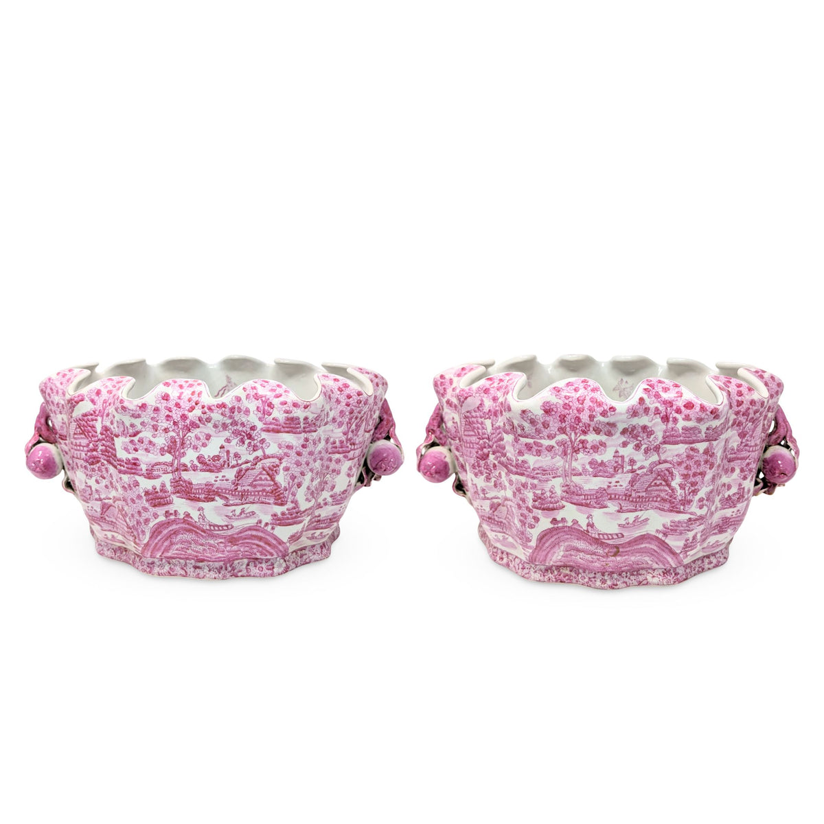 Vintage United Wilson Porcelain Chinese Footbaths (Pair)