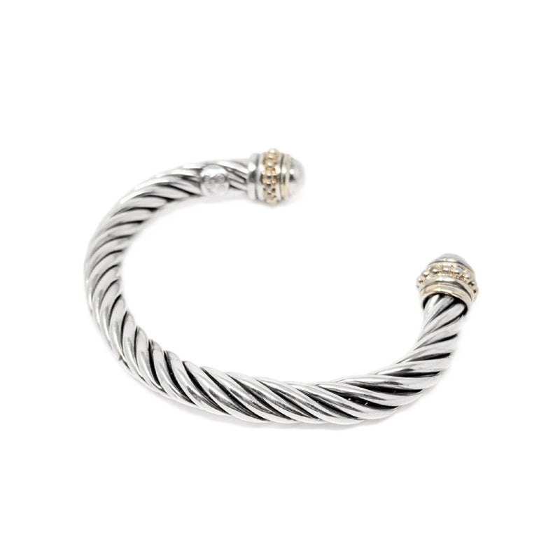 David Yurman Style 7.3mm Sterling Cable Cuff Bracelet