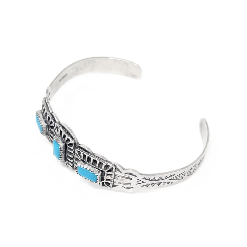 Vintage Navajo Sterling & Turquoise Cuff Bracelet