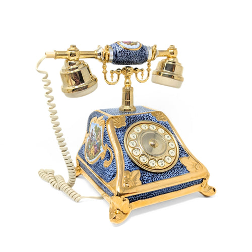 Telco-Capezzano Porcelain French Style Push Button Telephone