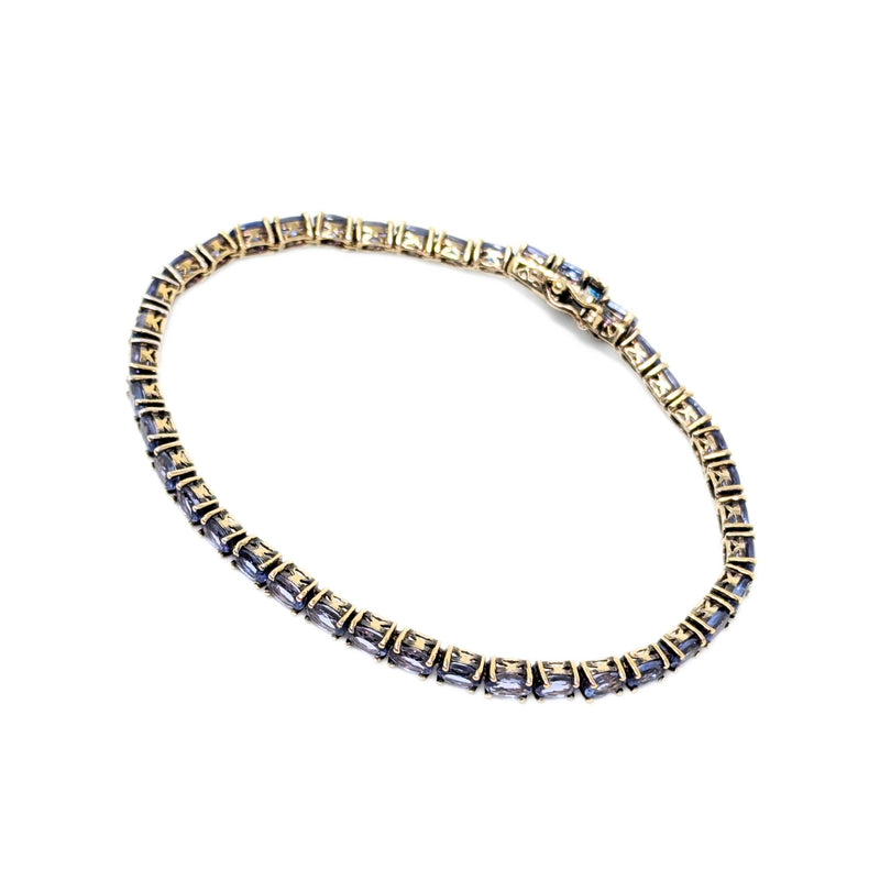 Vintage Gold Over Sterling & Amethyst Tennis Bracelet